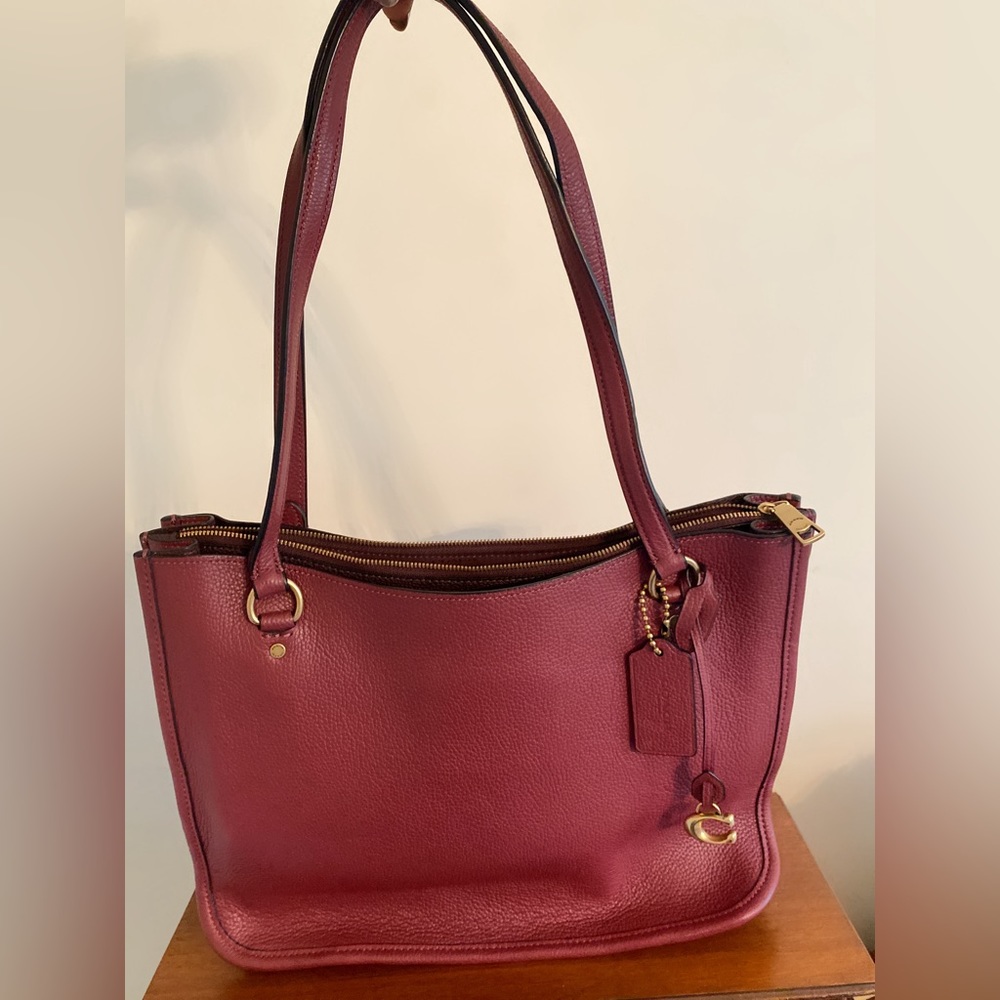COACH pebbled leather shoulder bag.